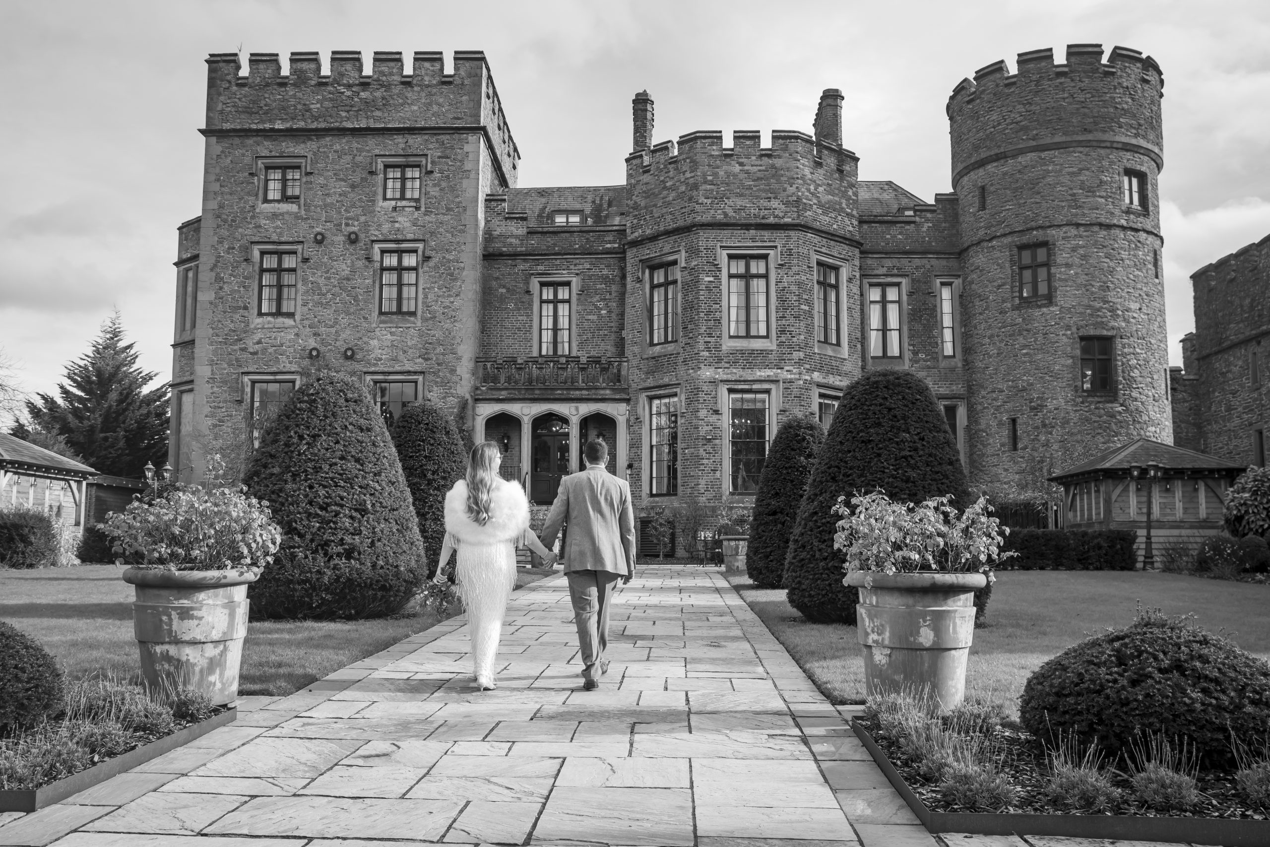 Rowton Castle bride and groom