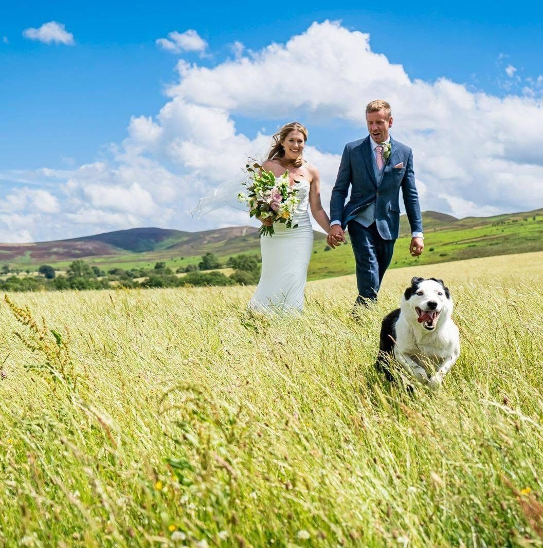 Bride and Groom and their dog